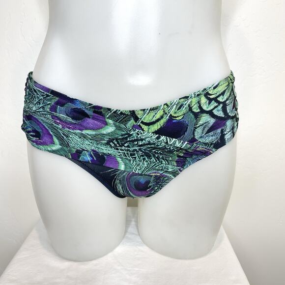 La Perla 2 Piece Bikini Swimsuit Set Womens 42 US 6 Peacock Print - Picture 2 of 10